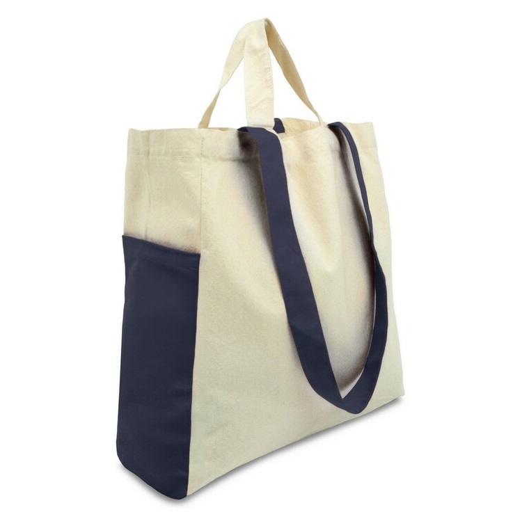 Cotton Bag with a Sewn-in Bottom and Side Pockets for Printing
